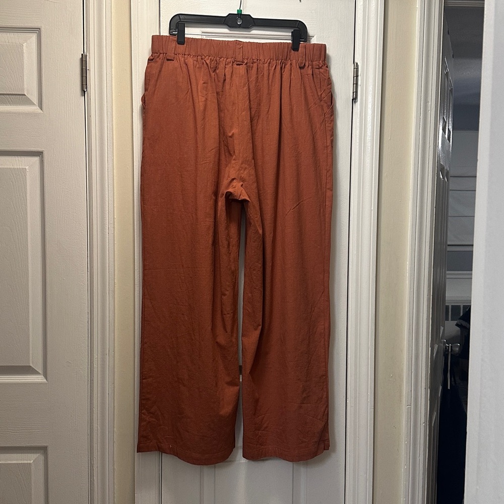 HALARA Rust Orange Wide-Leg Pants - Picture 4 of 5
